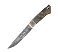 Нож Ладья из мозаичной дамасской стали  купить на  сайте koval-knife.shop